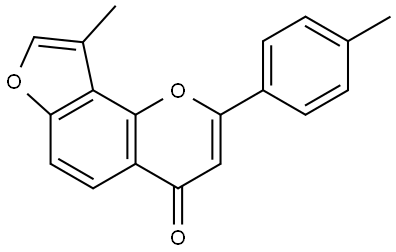 9-Methyl-2-(4-methylpheny)-4H-furo[2,3-h]-1-benzopyran-4-one Struktur