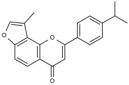 9-Methyl-2-[4-(1-methylethyl)phenyl]-4H-furo[2,3-h]-1-benzopyran-4-one Struktur