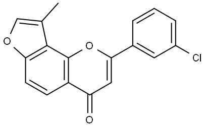 2-(3-Chlorophenyl)-9-methyl-4H-furo[2,3-h]-1-benzopyran-4-one Struktur