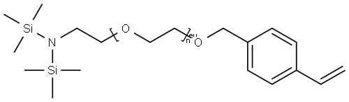 α-[2-[bis(trimethylsilyl)amino]ethyl]-ω-[(4-ethenylphenyl)methoxy]- poly(oxy-1,2-ethanediyl) Struktur