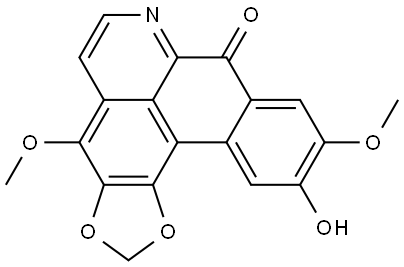 8H-Benzo[g]-1,3-benzodioxolo[6,5,4-de]quinolin-8-one, 11-hydroxy-4,10-dimethoxy- Struktur