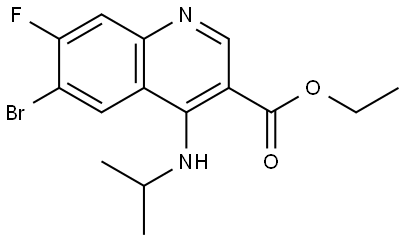 ethyl 6-bromo-7-fluoro-4-(isopropylamino)quinoline-3-carboxylate Struktur