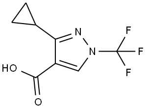 1H-Pyrazole-4-carboxylic acid, 3-cyclopropyl-1-(trifluoromethyl)- Struktur