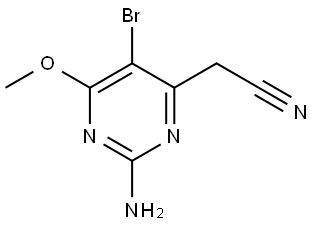 4-Pyrimidineacetonitrile, 2-amino-5-bromo-6-methoxy- Struktur