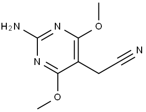 5-Pyrimidineacetonitrile, 2-amino-4,6-dimethoxy- Struktur