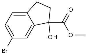 methyl 6-bromo-1-hydroxy-2,3-dihydro-1H-indene-1-carboxylate Struktur