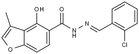 4-Hydroxy-3-methyl-5-benzofurancarboxylic acid (2E)-2-[(2-chlorophenyl)methylene... Struktur