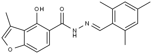 4-Hydroxy-3-methyl-5-benzofurancarboxylic acid (2E)-2-[(2,4,6-trimethylphenyl)me... Struktur