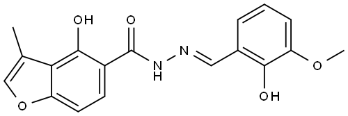 4-Hydroxy-3-methyl-5-benzofurancarboxylic acid (2E)-2-[(2-hydroxy-3-methoxypheny... Struktur