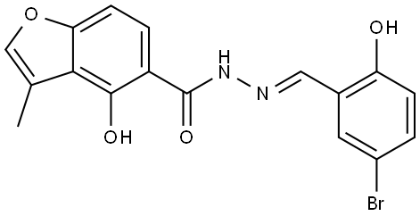 4-Hydroxy-3-methyl-5-benzofurancarboxylic acid (2E)-2-[(5-bromo-2-hydroxyphenyl)... Struktur