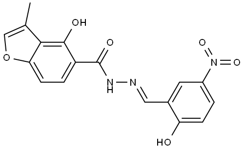 4-Hydroxy-3-methyl-5-benzofurancarboxylic acid (2E)-2-[(2-hydroxy-5-nitrophenyl)... . Struktur