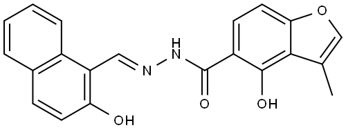 4-Hydroxy-3-methyl-5-benzofurancarboxylic acid (2E)-2-[(2-hydroxy-1-naphthalenyl.. Struktur