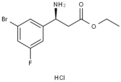 Benzenepropanoic acid, β-amino-3-bromo-5-fluoro-, ethyl ester, hydrochloride (1:1), (βS)-|