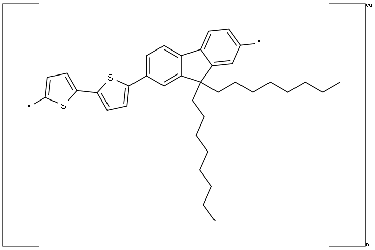 Poly[(9,9-dioctylfluorenyl-2,7-diyl)-co-(bithiophene)] Struktur