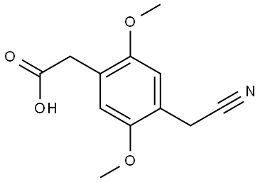 4-(Cyanomethyl)-2,5-dimethoxybenzeneacetic acid Struktur