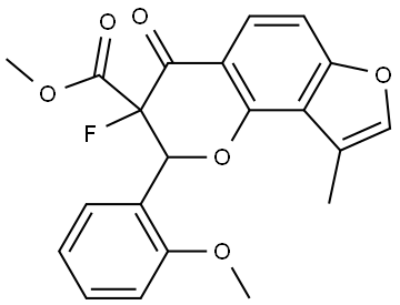 Methyl 3-fluoro-3,4-dihydro-2-(2-methoxyphenyl)-9-methyl-4-oxo-2H-furo[2,3-h]-1-.. Struktur