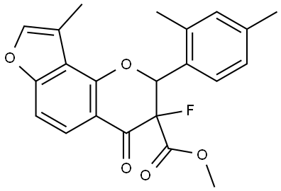 Methyl 2-(2,4- dimethylphenyl)-3-fluoro-3,4-dihydro-9-methyl-4-oxo-2H-furo[2,3-h]... Struktur