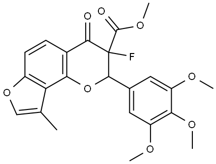 Methyl 3-fluoro-3,4-dihydro-9-methyl-4-oxo-2-(3,4,5-trimethoxyphenyl)-2H-furo[2... Struktur