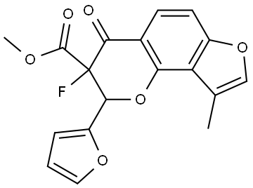 Methyl 3-fluoro-2-(2-furanyl)-3,4-dihydro-9-methyl-4-oxo-2H-furo[2,3-h]-1-benzop... Struktur