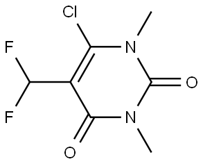 6-chloro-5-(difluoromethyl)-1,3-dimethylpyrimidine-2,4(1H,3H)-dione Struktur