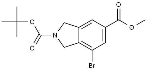 2H-Isoindole-2,5-dicarboxylic acid, 7-bromo-1,3-dihydro-, 2-(1,1-dimethylethyl) 5-methyl ester Struktur