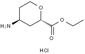 rac-ethyl (2R,4R)-4-aminooxane-2-carboxylate hydrochloride, trans Struktur