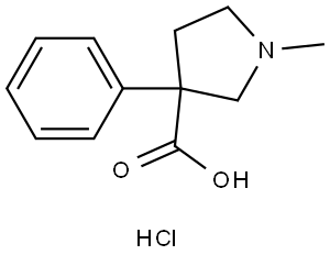 1-methyl-3-phenylpyrrolidine-3-carboxylic acid hydrochloride Struktur