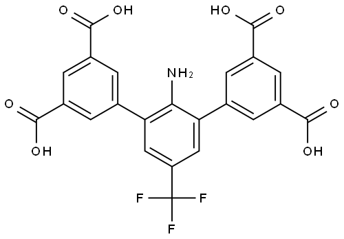 2'-amino-5'-(trifluoromethyl)-[1,1':3',1''-terphenyl]-3,3'',5,5''-tetracarboxylic acid Struktur