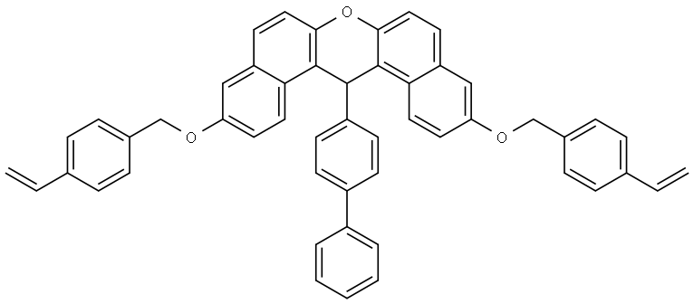 14-[1,1′-biphenyl]-4-yl-3,11-bis[(4-ethenylphenyl)methoxy]- 14H-dibenzo[a,j]xanthenes Struktur