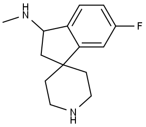 6-fluoro-N-methyl-2,3-dihydrospiro[indene-1,4'-piperidin]-3-amine Struktur