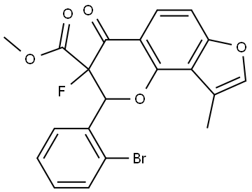 Methyl 2-(2-bromophenyl)-3-fluoro-3,4-dihydro-9-methyl-4-oxo-2H-furo[2,3-h)]-1-be... Struktur