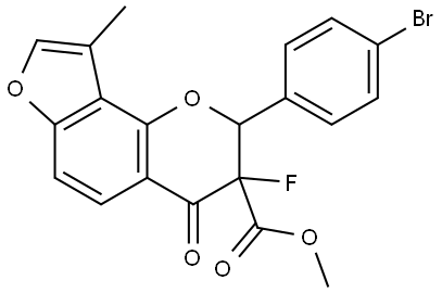 Methyl 2-(4-bromophenyl)-3-fluoro-3,4-dihydro-9-methyl-4-oxo-2H-furo[2,3-h]-1-be... Struktur