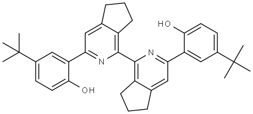 2,2'-(6,6',7,7'-tetrahydro-5H,5'H-[1,1'-bi(cyclopenta[c]pyridine)]-3,3'-diyl)bis(4-(tert-butyl)phenol) Struktur