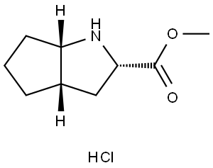 methyl (2S,3aS,6aS)-octahydrocyclopenta[b]pyrrole-2-carboxylate hydrochloride Struktur