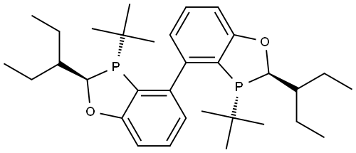 (2R,2'R,3R,3'R)-3,3'-di-tert-butyl-2,2'-di(pentan-3-yl)-2,2',3,3'-tetrahydro-4,4'-bibenzo[d][1,3]oxaphosphole Struktur