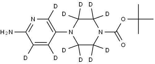 tert-butyl 4-(6-aminopyridin-3-yl-2,4,5-d3)piperazine-1-carboxylate-2,2,3,3,5,5,6,6-d8 Struktur