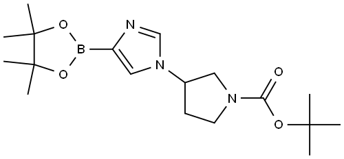 tert-butyl 3-(4-(4,4,5,5-tetramethyl-1,3,2-dioxaborolan-2-yl)-1H-imidazol-1-yl)pyrrolidine-1-carboxylate Struktur