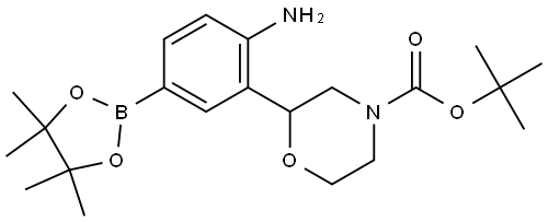 tert-butyl 2-(2-amino-5-(4,4,5,5-tetramethyl-1,3,2-dioxaborolan-2-yl)phenyl)morpholine-4-carboxylate Struktur