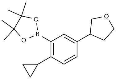 2-(2-cyclopropyl-5-(tetrahydrofuran-3-yl)phenyl)-4,4,5,5-tetramethyl-1,3,2-dioxaborolane Struktur