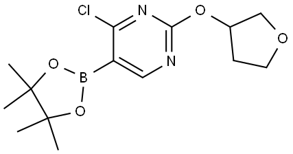 4-Chloro-2-(tetrahydrofuran-3-yloxy)pyrimidine-5-boronic acid pinacol ester Struktur