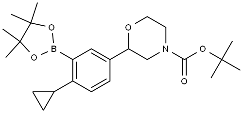 tert-butyl 2-(4-cyclopropyl-3-(4,4,5,5-tetramethyl-1,3,2-dioxaborolan-2-yl)phenyl)morpholine-4-carboxylate Struktur