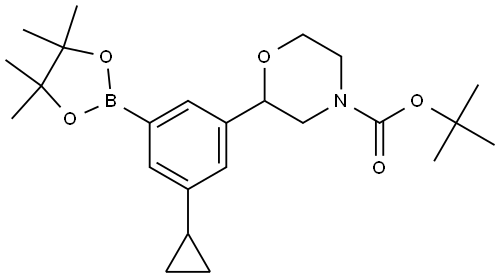 tert-butyl 2-(3-cyclopropyl-5-(4,4,5,5-tetramethyl-1,3,2-dioxaborolan-2-yl)phenyl)morpholine-4-carboxylate Struktur