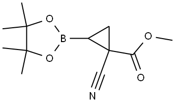 2-Cyano-2-(methoxycarbonyl)cyclopropane boronic acid pinacol ester Structure