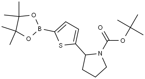 tert-butyl 2-(5-(4,4,5,5-tetramethyl-1,3,2-dioxaborolan-2-yl)thiophen-2-yl)pyrrolidine-1-carboxylate Struktur