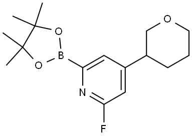 2-Fluoro-4-(tetrahydro-2H-pyran-3-yl)-6-(4,4,5,5-tetramethyl-1,3,2-dioxaborolan-2-yl)pyridine Struktur