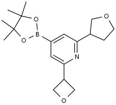 2-(oxetan-3-yl)-6-(tetrahydrofuran-3-yl)-4-(4,4,5,5-tetramethyl-1,3,2-dioxaborolan-2-yl)pyridine Struktur