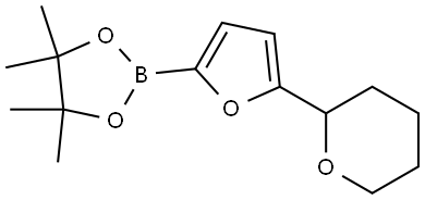 4,4,5,5-tetramethyl-2-(5-(tetrahydro-2H-pyran-2-yl)furan-2-yl)-1,3,2-dioxaborolane Struktur