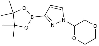 1-(1,4-dioxan-2-yl)-3-(4,4,5,5-tetramethyl-1,3,2-dioxaborolan-2-yl)-1H-pyrazole Struktur