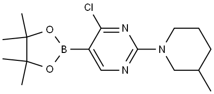 4-Chloro-2-(3-methylpiperidin-1-yl)pyrimidine-5-boronic acid pinacol ester Struktur