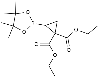 1,1-Cyclopropanedicarboxylic acid, 2-(4,4,5,5-tetramethyl-1,3,2-dioxaborolan-2-yl)-, 1,1-diethyl ester Struktur